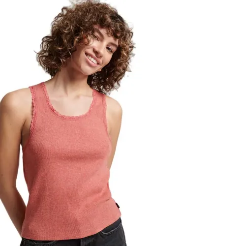 슈퍼드라이 빈티지 Lace Trim 나시 티셔츠 139680121