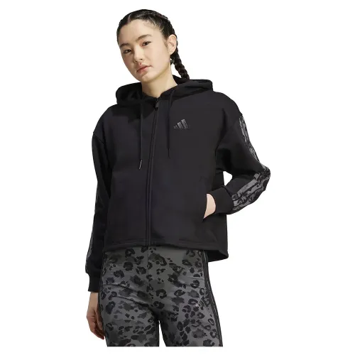 아디다스 Animal Print 3 Stripes French Terry 풀지퍼 스웨터 142156053