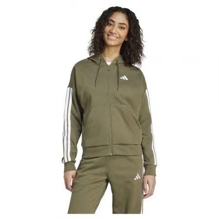 아디다스 에센셜 3 Stripes 플리스 풀지퍼 스웨터 142156404