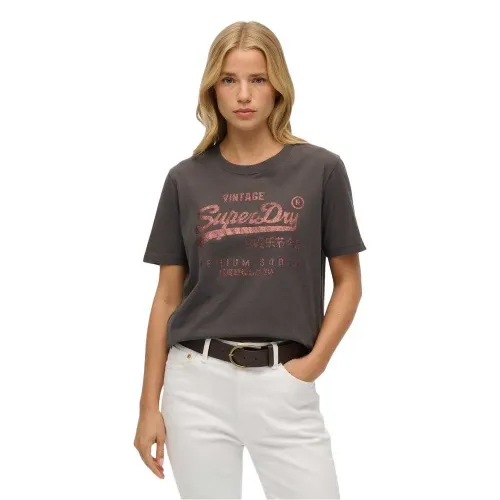 슈퍼드라이 Embellished Vl Relaxed Fit 반팔 티셔츠 142159957