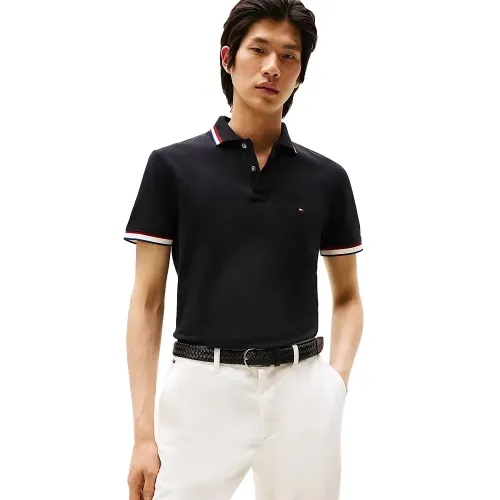 타미힐피거 Cuff Interest Slim Fit 반팔 폴로 셔츠 142276697