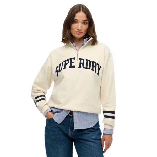 슈퍼드라이 Athletic 에센셜 Applique 하프 지퍼 스웨터 142369260