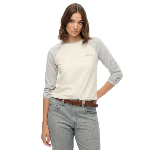 슈퍼드라이 에센셜 Logo Baseball 긴팔 티셔츠 142369400