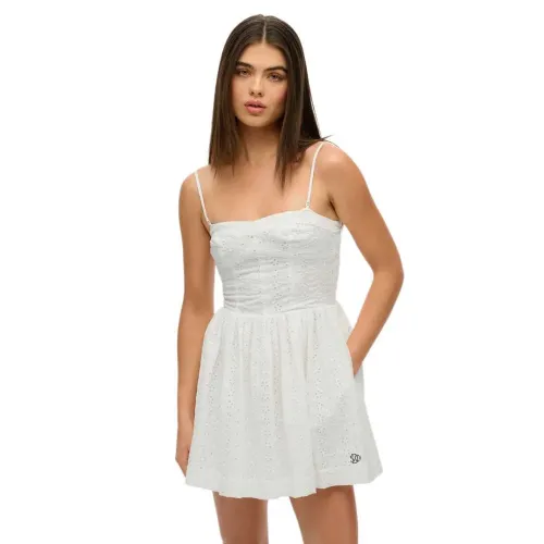 슈퍼드라이 Broderie Cami 짧은 원피스 142380766