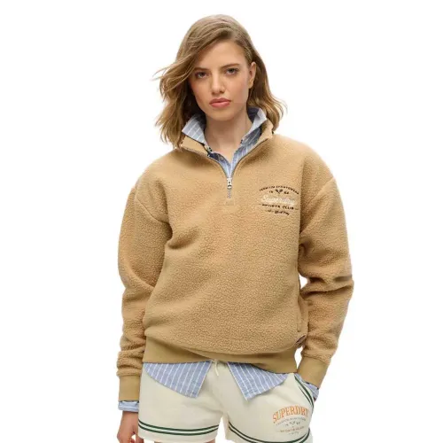 슈퍼드라이 Country Club 플리스 하프 지퍼 스웨터 142380810