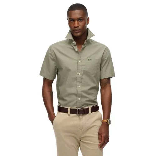 슈퍼드라이 City Cotton Linen 반팔 셔츠 142447002