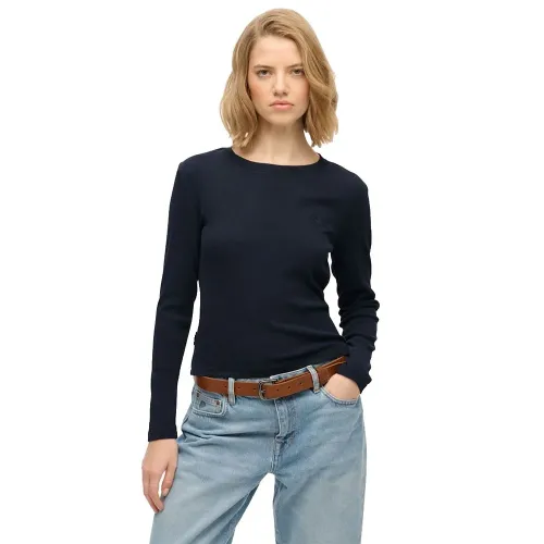 슈퍼드라이 에센셜 Logo Gd Rib 긴팔 티셔츠 142576286