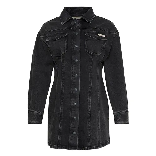 캘빈클라인 데님 긴팔 짧은 원피스 142679689