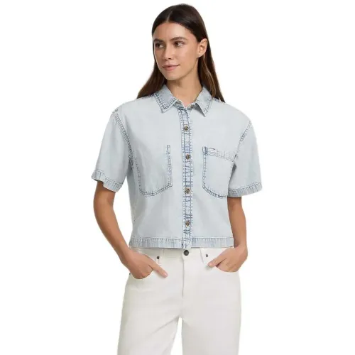 게스 W5GH0FD5M83 Boxy Fit 반팔 셔츠 142685946