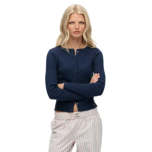 슈퍼드라이 에센셜 Rib 카디건 142686817