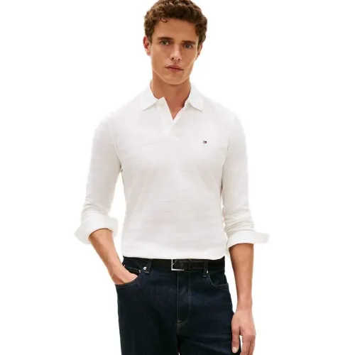 타미힐피거 Herringbone Regular Fit 긴 소매 폴로 142732871