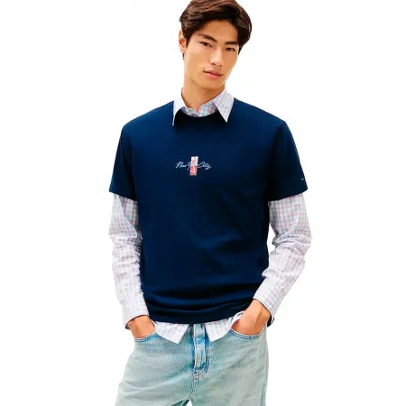 타미힐피거 Sign Block Regular Fit 반팔 티셔츠 142758586