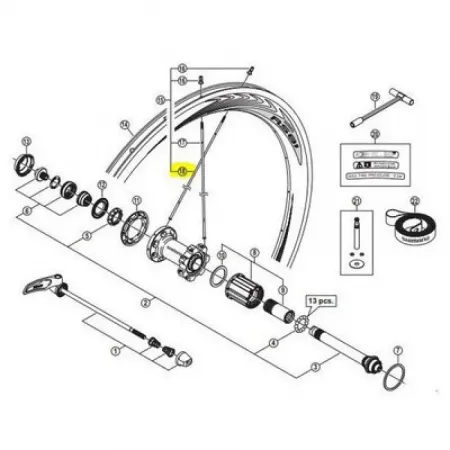 시마노 9000/RS81 C50 뒤쪽 왼쪽 스포크 3137551987