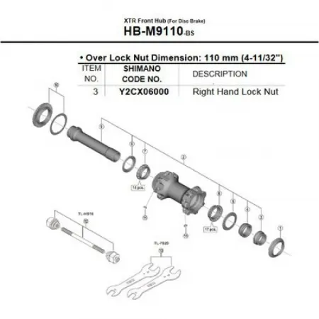 시마노 HB-M9110 Right 잠금 너트 3137974128