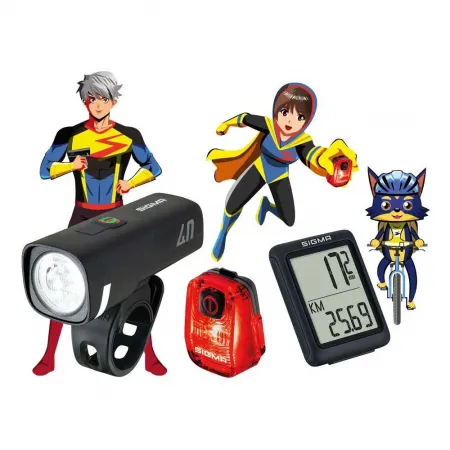 시그마 SPORT Aura 40/Hiro 10/BC 5.0 WR Ride Safe To School 조명 세트 3142591377