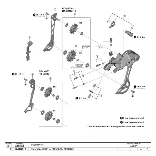 시마노 Cues RD-U4020 9V 내부 케이지 플레이트 3142675251
