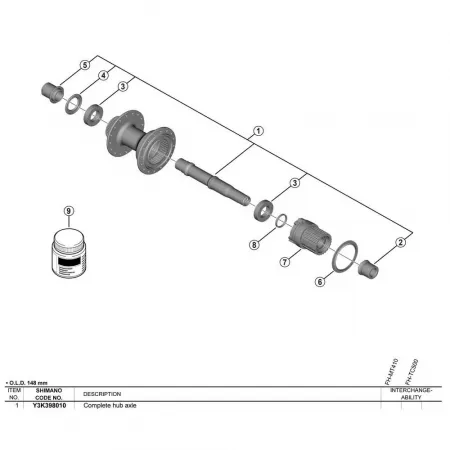 시마노 FH-TC600 리어 허브 액슬 3142675264