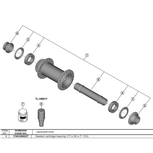시마노 17 x 30 x 7 FH-M9210-B Y3KG9802T 실링링 3142845328
