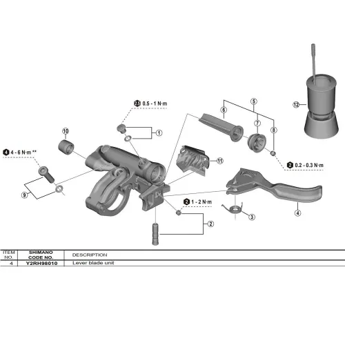 시마노 BL-M8200 Y2RH98010 레버 조립 3142845360