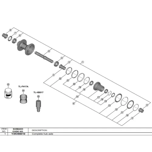 시마노 FH-M8210-B Y3KH98010 허브 축 3142845425