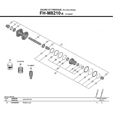 시마노 FH-M9210-B Y3KG9808T 실링링 3142845428