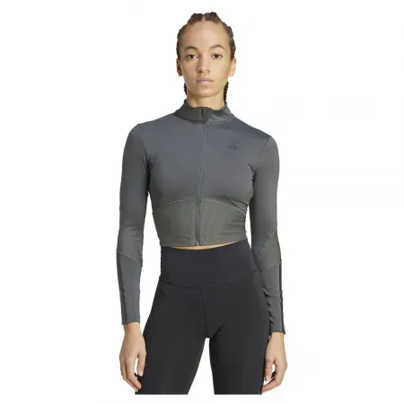 아디다스 Hyperglam Rib Zip Thru Cover Up 풀지퍼 스웨트셔츠 6142157092