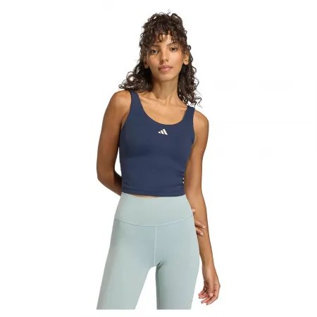 아디다스 3 스트라이프 Studio All Me 스포츠 탑 중간 지지력 6142665869