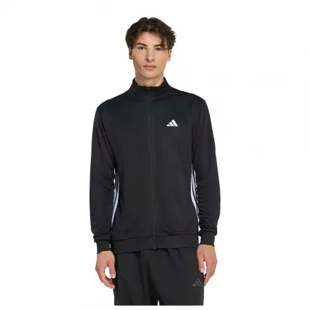 아디다스 Workout Essentials All-Set 3 Stripes Knit 풀지퍼 스웨트셔츠 6142682477
