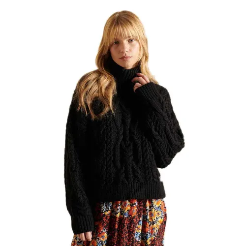슈퍼드라이 빈티지 Cable Knit 하이넥 스웨터 138469871