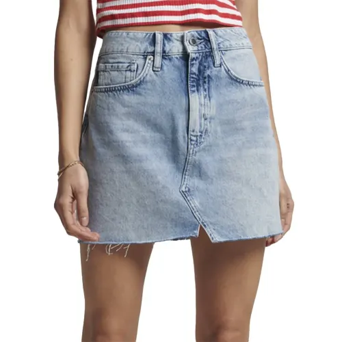 슈퍼드라이 빈티지 Denim Mini 스커트 138768208