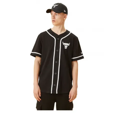 뉴에라 Distressed 로고 Button Up Chicago Bulls 반팔 티셔츠 138773973