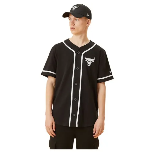 뉴에라 Distressed Logo Button Up 시카고 불스 반팔 티셔츠 138773973