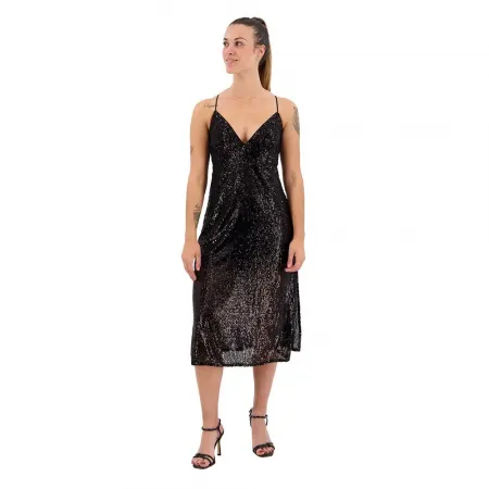 슈퍼드라이 Plunge Sequin Midi 드레스 139337074