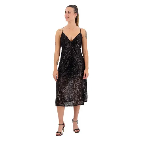 슈퍼드라이 Plunge Sequin Midi 드레스 139337074