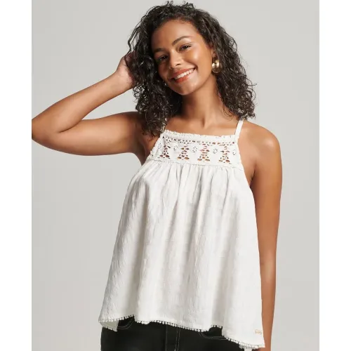 슈퍼드라이 빈티지 Halter Cami 슬리브리스 블라우스 139530987