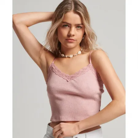 슈퍼드라이 빈티지 Rib Lace Trim 브라 139531148
