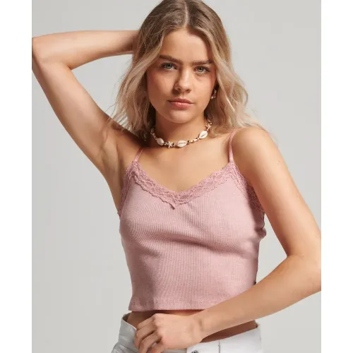 슈퍼드라이 빈티지 Rib Lace Trim 브라 139531148