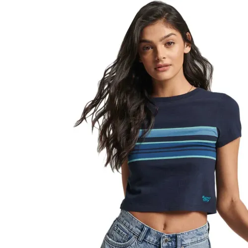 슈퍼드라이 빈티지 Stripe Crop 브라 139780748