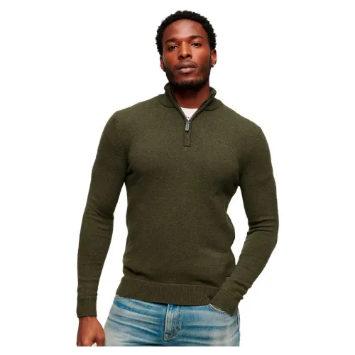 슈퍼드라이 Essential Embroidered Henley 하프 지퍼 스웨터 140394826
