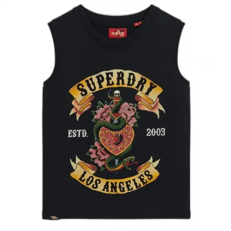 슈퍼드라이 Tattoo Rhinestone Tank 민소매 티셔츠 140490820