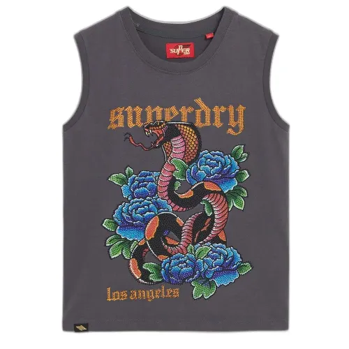 슈퍼드라이 Tattoo Rhinestone Tank 민소매 티셔츠 140490821