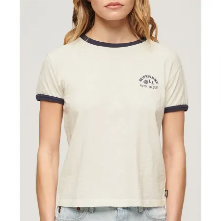 슈퍼드라이 Beach Graphic Fitted Ringer 반팔 티셔츠 140587837