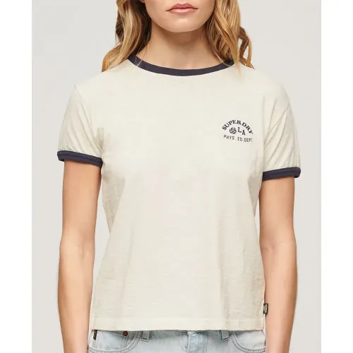 슈퍼드라이 Beach Graphic Fitted Ringer 반팔 티셔츠 140587837