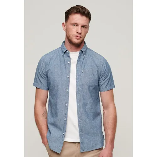 슈퍼드라이 빈티지 Chambray 반팔 셔츠 140588887