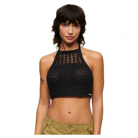 슈퍼드라이 Crop Halter Crochet 민소매 상의 140964541