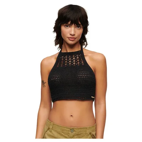 슈퍼드라이 Crop Halter Crochet 민소매 상의 140964541
