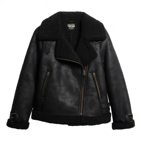 슈퍼드라이 Faux Shearling Aviator 자켓 141110513