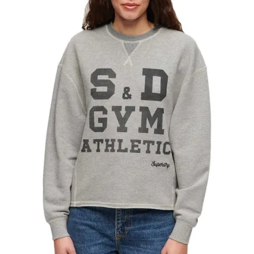 슈퍼드라이 Athletic Loose Crop Crew 스웨터 141112963