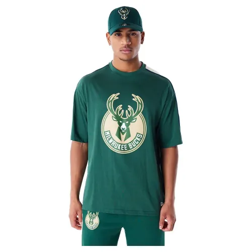 뉴에라 NBA Panel Milwaukee Bucks 반팔 티셔츠 141118875
