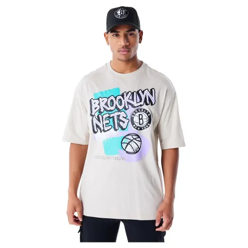 뉴에라 Retro 그래픽 Brooklyn Nets 반팔 티셔츠 141118895